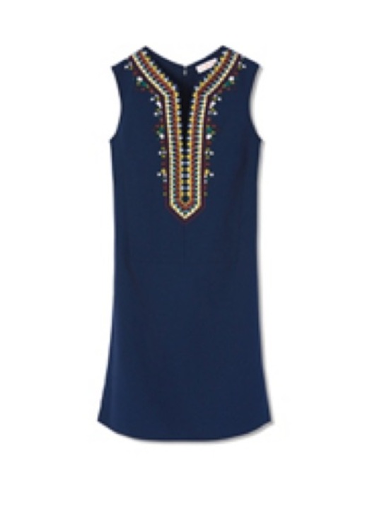 Tory Burch Dresses & Skirts - Tory Burch Sophia Embroidered and Beaded Dress Royal Navy SZ 14